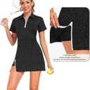 FKEEP Women's Tennis Golf Dress Outfits Athletic Workout Dress with Shorts and Pocket Sport Dresses (S)