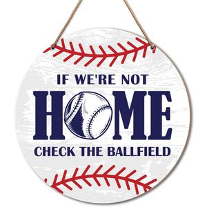 Baseball Sign Decor, Baseball Decor for Home Boy Room Bedroom Door Decoration, Baseball Gift for Boy Men Baseball Lover Fans, Check The Ballfield