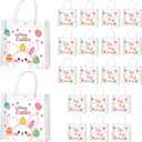 Ovveroche 20 Pcs Easter Bunny Clear PVC Gift Bags with Handles 7.87x7.87x2.76 Inches Reusable Party Favor Bags for Bridal Baby Shower Wedding Birthday Party Supplies Easter Bunny