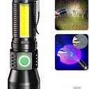 UV Flashlight Black Light, 3-in-1 Magnetic Flashlight Rechargeable, High Lumen Tactical LED Flashlight, 7 Modes Waterproof UV Light for Camping Emergencies Pet Urine Detection