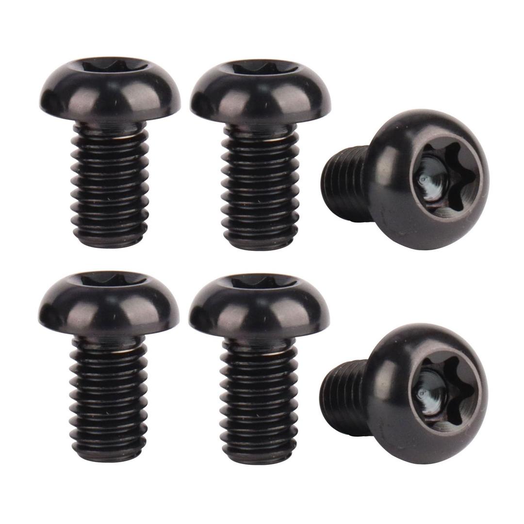 Titanium Bolt M6x10mm, 15mm, 20mm T30 Torx Head Screws, Pack of 6 (Black, M6x10mm)