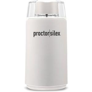 Proctor Silex Electric Coffee Grinder for Beans, Spices and More, Stainless Steel Blades, 12 Cups, White