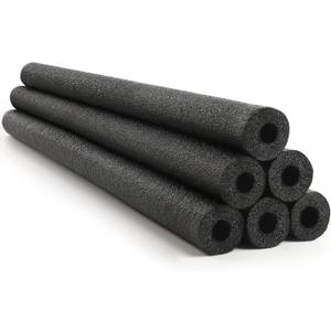 Hollowfly 6 Pack Jumbo Pool Noodles Swimming Floating Foam Tube Extra Large Hollow Bright Swimming Pool Noodles Bulk Heavy Duty for Adults(Black,50 x 4.5 Inch)