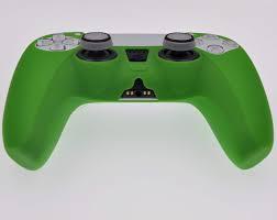PS5 Controller Case Green Non-Slip Silicone Protective Case for Playstation 5 Controller, PS5 DualSense Wireless Controller Accessories with 2 Noctilucent Thumb Grip Caps