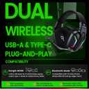 WESEARY Wireless Gaming Headset for PS5, PS4, PC, Switch & Mac, 20ms Ultra-Low Latency, 2.4GHz USB & Bluetooth 5.4 Gaming Headphones with Mic, 50H Battery Life, 3D Spatial Audio, Dynamic Lighting
