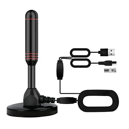 TV Antenna Indoor Antenna for Smart TV with 2 Amplifier Signal Booster for Long Range Reception and All Smart TVs HD Digital Antenna for Local Channels Supports 4K 1080p(Red)