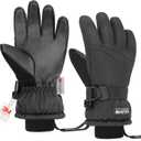 OutdoorMaster Kids Ski Snow Gloves, 3M Thinsulate Winter Windproof Waterproof Thermal Gloves for Boys & Girls, Fits Youth Winter Sports, Skiing, Snowboard (S(4-6 Years))