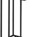 WLIVE Small Side Table, C Shaped End Table for Couch, Sofa and Bed, Tv Tray Table That Slides Under for Living Room, Bedroom, Bedside, Gray and Black