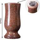 Granite Memorial Cemetery Vase for Grave Decoration,10" Height Headstone Flower Holder with Drain Hole