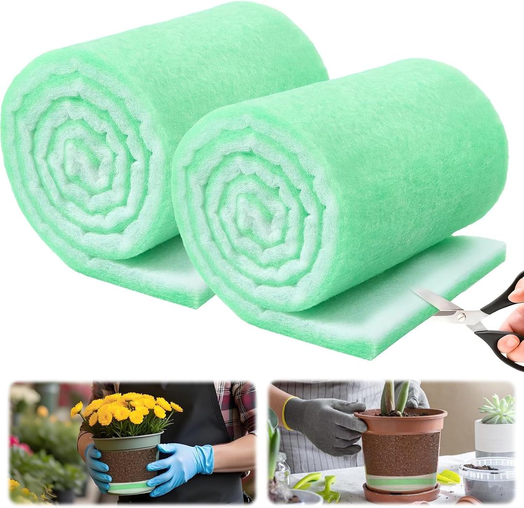 2 Pcs Flower Pot Filler Insert 47.24 x 11.81 Inch Plant Pot Filler Lightweight Planter Drainage for Indoor Outdoor Gardening Plants Container Cut to Fit Many Planters