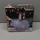 SAND MINE 6.5 Foot Tall Christmas Inflatable Penguins on Polar Bear, LED Lights Outdoor Indoor Holiday Decorations, Christmas Blow up Lawn Inflatables for Christmas Home Yard Decoration