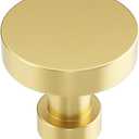 20 Pack Gold Cabinet Knobs and Pulls - Round Drawer Knobs, Brushed Brass for Kitchen Cabinets