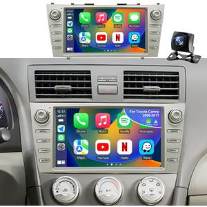 64G 5GWiFi Upgrade Android Car Radio for Toyota Camry 2007 2008 2009 2010 2011, Head Unit HD 9inch Touch Screen Car Stereo Wireless Carplay Android Auto Bluetooth GPS Navigation SWC FM Backup Camera