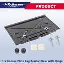 Rear License Plate Tag Bracket with Hinge Compatible with 1968-1972 Chevy Impala Chevelle Camaro Caprice Monte Carlo Nova