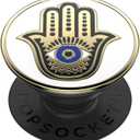 PopSockets Phone Grip with Expanding Kickstand, Adhesive Grip, Enamel - Hamsa Hand (White)