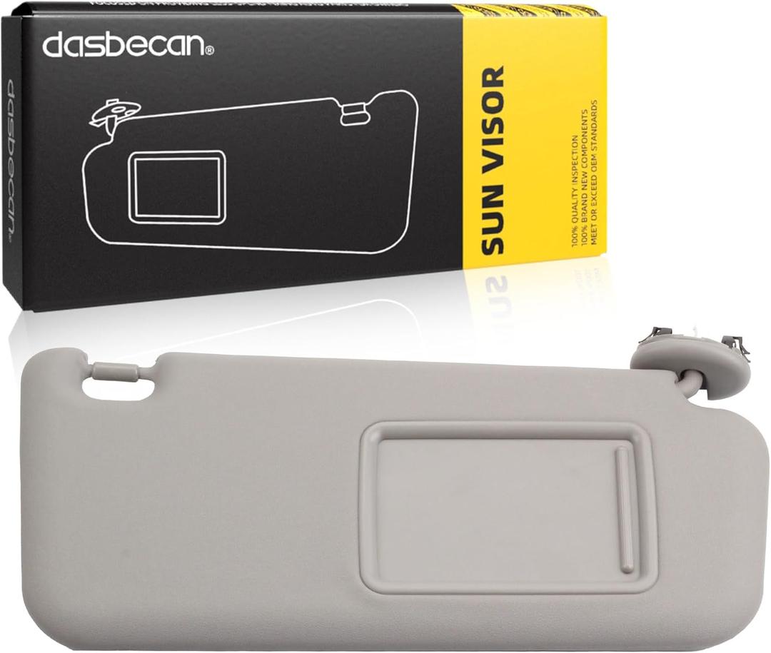 Dasbecan Front Right Passenger Sun Visor Gray Compatible with Toyota RAV4 2006 2007 2008 2009 2010 2011 2012 2013 Replaces# 74310-42452-B2