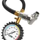 Tire Pressure Gauge 100 PSI - Large Dial Numbers & 45 Angle Chuck, Accurate Air Pressure Gauge for Tires