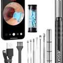 Ear Wax Removal Tool Camera, Ear Cleaner with Camera, 1296P HD Ear Scope, 6 LED Lights and 12 Ear Picks, Earwax Removal with Otoscope, Jet Black