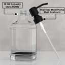 GLADPURE 2 Pack Soap Dispenser, 18 Oz Antique Design Thick Glass Hand Dispensers; with 304 Rust Proof Stainless Steel Pump, 6Pcs Clear Stickers, for Kitchen, Bathroom- Black