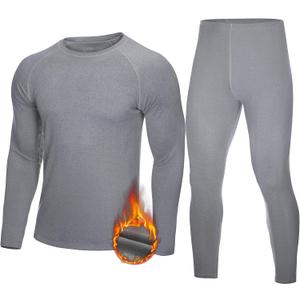 Mens Thermal Underwear Set - Fleece Lined Long Johns Thermals Top and Bottom Base Layer for Cold Weather Winter Ski, Medium