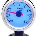 Shkalacar RPM Tachometer Gauge, Car Digital Meter 0-8000RPM with Blue Backlight for 1-8 Cylinder Vehicle Gas Powered Engines, 2 Inch 52mm LED Tachometer Gauge