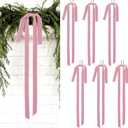 6 PCS 23x15 inches Dusty Pink Velvet Christmas Ribbon Bow Pre-Tied Twist Bows Ribbon for Crafts Gift Wrapping Bakery Candy Bags Swag Bow Wedding Christmas Tree Wreath