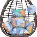 Floral Hanging Egg Swing Chair Cushions for Patio Hammock, 49"L x 49"W