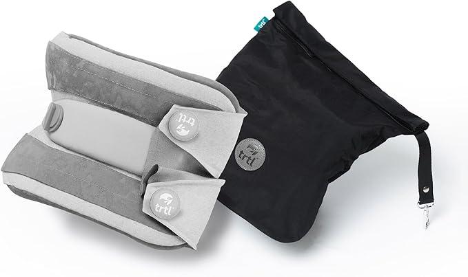 Trtl Pillow Plus - Airplane Neck Pillow for Traveling - Height-Adjustable, Breathable Travel Pillow for Head and Neck Support While on Planes, Cars, and Trains - Machine Washable