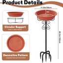 Bird Bath for Outside, 40In Freestanding Birdbaths & Birdfeeder with Removable Bowl, Stable Metal Stake for Outdoors Garden Patio Yard Lawn Decor (Brown)