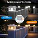 EXCMARK 4x4 Solar Post Cap Lights, 8 Pack Fence Deck Post Lights Outdoor Solar Powered Waterproof with Two Light Modes Warm&Cool White for Garden Patio Decor. (Classic White, 8)