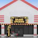 Fanfanwin 7 ft Black and Gold Grand Opening Banner with Pole Kit Advertising Feather Flag Decorations Grand Opening Store Sign Triangle Flags Set for Business Event Bar Restaurant Grocery Cafes Shop