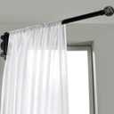 Swing Arm Curtain Rod, 47'' Long, 1.1'' Diameter, Rotate about 180 degrees, Detachable Ball Finial, Black, 1 piece