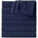 Maple&Stone Twin Flat Sheet 6 Pack,Premium Soft & Breathable,Brushed Microfiber Fabric,Anti-Shrinkage & Non-Fading,Bulk Flat Sheets Only Twin Size(Navy)