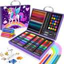 homicozy Art Supplies Kit for Kids Ages 4-12,Unicorn Art Case Coloring Set,Drawing Kits with Markers, Crayons, Colored Pencils,Oil Pastels,Coloring Book,School Supplies,Gift for Kids Artist Age 4+