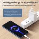 120W for Xiaomi Charger Hypercharge Fast Wall Charger 100W 90W for Xiaomi 17 15 14 13 12 14T 13T 12T 12s Pro Redmi Note K80 K70 K60 K50 Ultra 12 11T 11 Plus Black Shark 4 5 Poco X5 F4 Gt 5ft 6A Cable