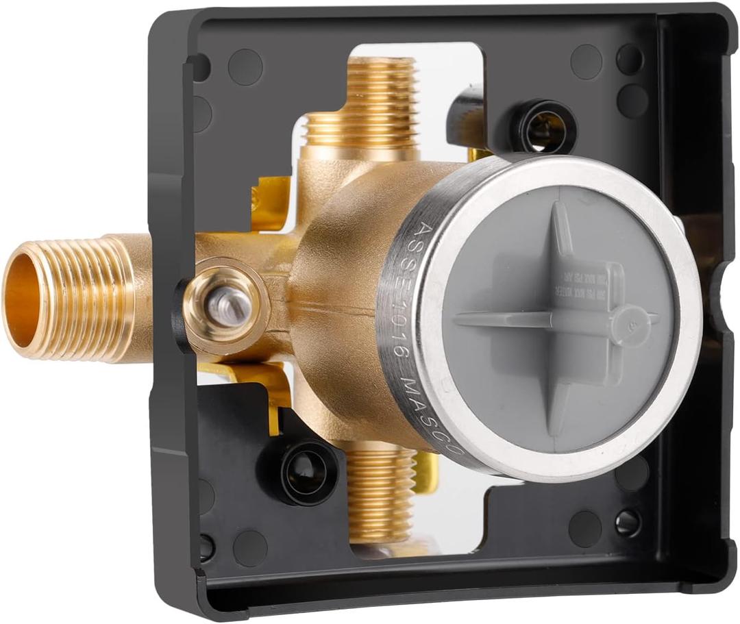 Universal Tub and Shower Valve Body for Tub Faucet Trim Kits, Compatible with R10000-UNBX (with Screwdriver Stops), Black