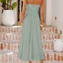 ZESICA Women's Summer Sleeveless Midi Dress 2026 Strapless Ruched A Line Flowy Wedding Guest Party Beach Long Dresses (M)