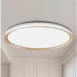 15-Inch Gold Flush Mount Ceiling Light, 3800LM, 5CCT Dimmable