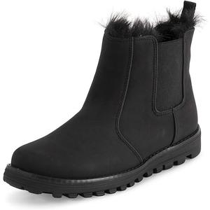 Polar Womens Memory Foam Chelsea Nubuck Boot Waterproof Rubber Welted Stitch Outsole Faux Fur Lined 41