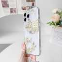 NITITOP Compatible with iPhone 14 Pro Case Clear Cute Cherry Blossom Floral Flowers Pattern for Girls Women Soft TPU Transparent Shockproof Protective Phone Cover - White