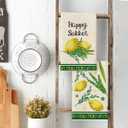 Artoid Mode Lemons Happy Sukkot Kitchen Towels Dish Towels, 18x26 Inch Hebrew Etrog Lulav Decoration Hand Towels Set of 2