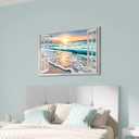 Hardy Gallery Open Window Sunset Beach Canvas Wall Art 36x24 Inch