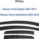 IG Window Visors Fit for 2007-2011 Nissan Versa Sedan, Out-Channel Rain Guards Vent Wind Deflectors 4PC, Car Accessories for 2007-2012 Nissan Versa Hatchback