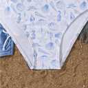 COZYEASE Girls' 3 Piece Set Floral Print Bikini Swimsuit with Drawstring Beach Skirt Cute Ruched Bathing Suit, 11Y