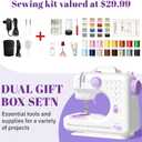 Beginner Sewing Machine, 12 Built-in Stitches with Foot Pedal, 2-Speed Control, Portable Mini Sewing Machine for Home Travel Use & Sewing Enthusiasts (purple)