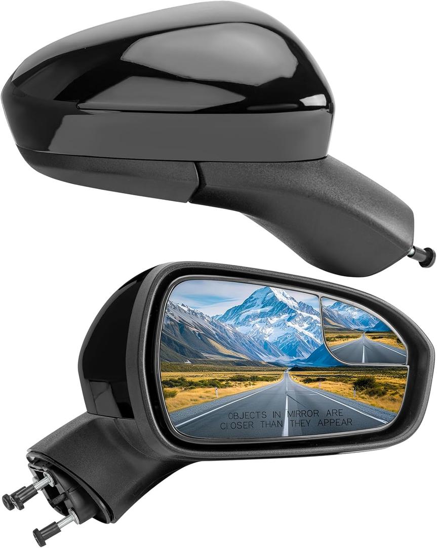 Right Passenger Side Rear View Mirror Replacement for Ford Fusion 2016 2017 2018 2019 2020 2021 2022- Rearview Mirrors with 3Pins, Electric Adjustment, black