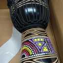 Djembe Drum for Adults,African Drum 10'' x 20'' Mahogany Goatskin Drumhead Hand Drums for Beginners (Black)
