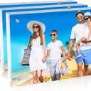 8x10 Inches Acrylic Picture Frames 3 Pack, Double Sided Magnetic Photo Frames,Free Standing on Desk or Table Clear Picture Frames