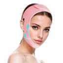 ROWMATE V Line Lifting Mask Chin Strap for Sleeping, V Line Lifting Mask for Women,Jaw ExerciserMedium,Pink