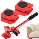 Furniture Lift Mover Tool Set, Heavy Appliance Furniture Movers Sliders with Wheels, 330lbs Capacity Mover Dolly with Lifter for Refrigerator, Sofa, Cabinet(Red)